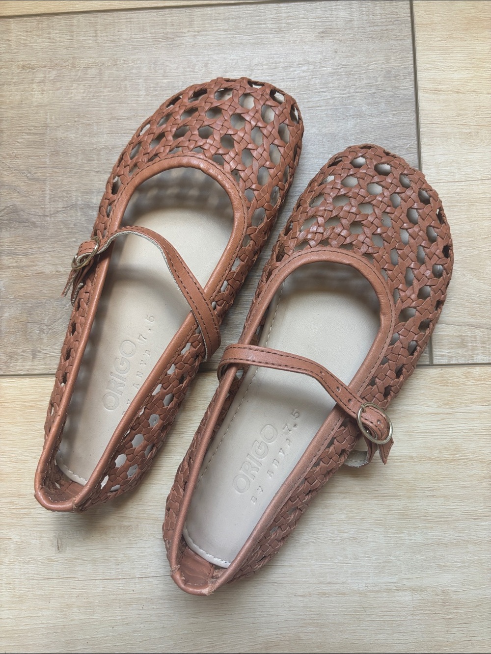 Origo Woven Ballerina Mary Jane Flats